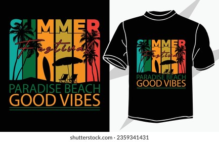 summer paradise beach good vibes t shirt design
