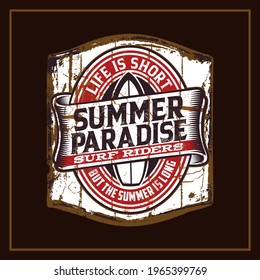 "SUMMER PARADISE" Can be used for digital printing and screen printing