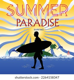 summer paradise design graphic typography for print t shirt illustration vector art vintage