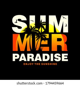 summer paradise design. Square frame. Vector illustration.
