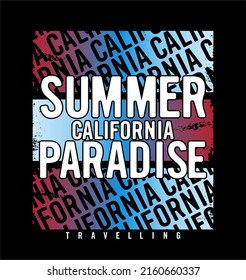 SUMMER PARADISE design typography, vector design text illustration, sign, t shirt graphics, print.