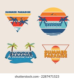 summer paradise design vector badge element