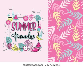 verano paradise camisetas gráficas para niña patrones