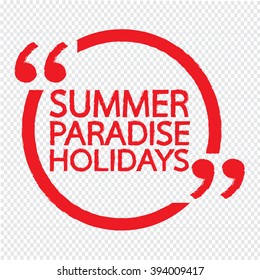 SUMMER PARADISE HOLIDAYS Lettering Illustration design