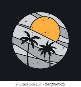 Tipografía de ilustración del paraíso del verano. perfecto para el diseño de la camiseta