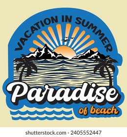 summer paradise slogan typography for print t shirt illustration vector art