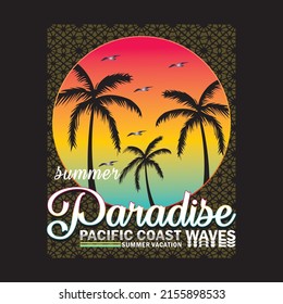summer paradise tee typography graphic design,illustration vector art,vintage by order