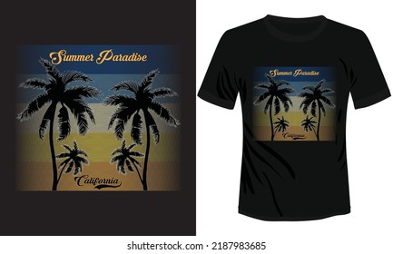 Summer Paradise T-shirt Design Vector Illustration