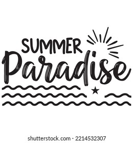 Archivo vector de diseño de camisetas de paraíso de verano.