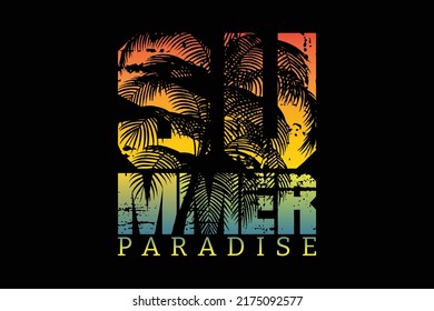 Summer Paradise typography t shirt design