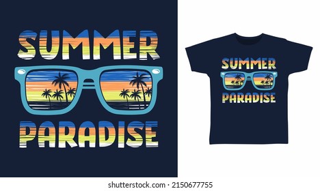 Summer Paradise Typography Tshirt Concept Design