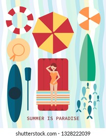Summer is Paradise,Vector,Illustration