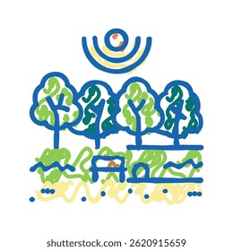 summer park doodle icon sketch vector. summer park sign. isolated symbol illustration