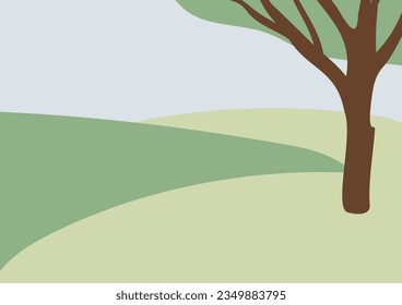 Summer park landscape clipart, Nature background vector illustration, city scenery wall art print, tree landscape Printable Posters, Digital Download Cards, Images in flat style.