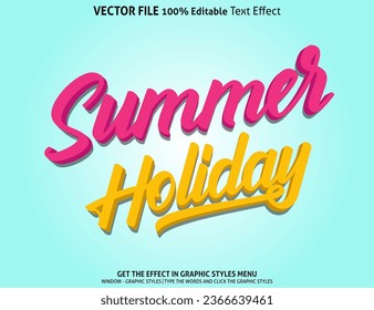 Summer party 3d text effect and editable text effect