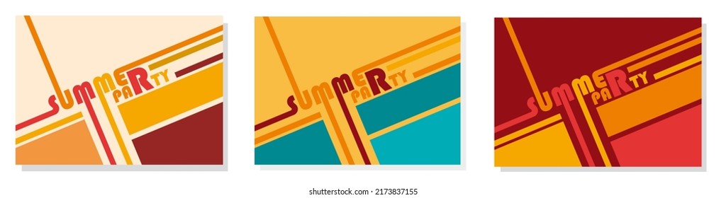 Summer party, abstract background with text on art deco style