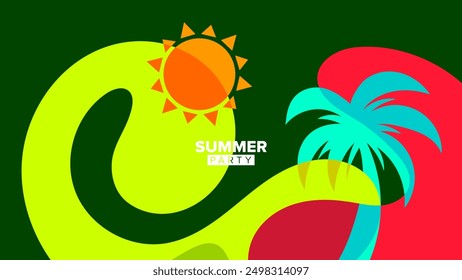 summer party background collection design