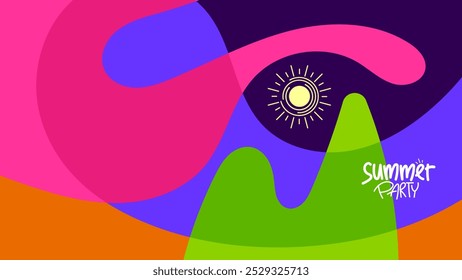 Hintergrunddesign der Sommerparty. hd Layout, Banner, Poster, Grußkartenvorlage. Vektor