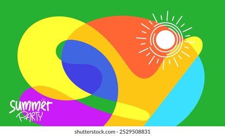 summer party background design. hd layout, banner, poster, greeting card template. illustration vector