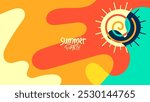 summer party background. hd layout, banner, poster design, greeting card template. vector illustration