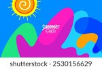 summer party background. hd layout, banner design, poster, greeting card template. illustration vector style