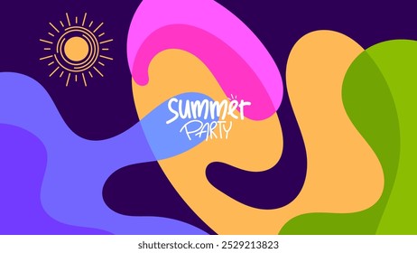 summer party background. hd layout, banner, poster, greeting card template design. illustration vector