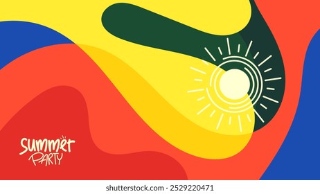 summer party background. hd layout, banner, poster, greeting card template. vector