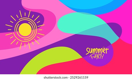 summer party background. hd layout design, banner, poster, greeting card template. illustration vector