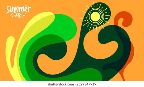 summer party background background. hd layout, banner, poster, greeting card template. vector illustration