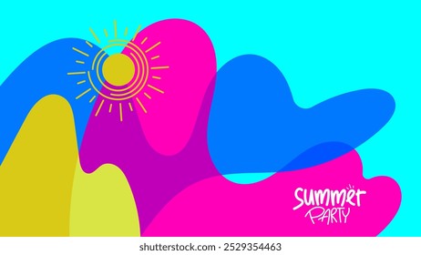 summer party background background. hd layout, banner, poster, greeting card template. illustration