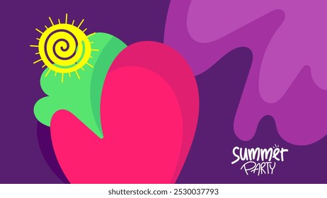 summer party background. hd layout, banner, poster, greeting card template. illustration design