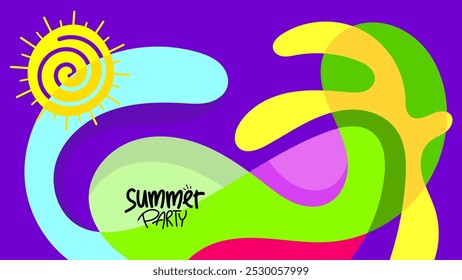 summer party background. hd layout, banner, poster, greeting card template. design illustration vector