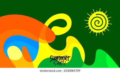 summer party background. hd layout, banner, poster, greeting card template. vector illustration design 