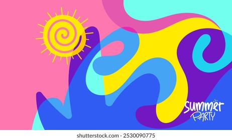 summer party background. hd layout, banner, poster, greeting card template. illustration design vector