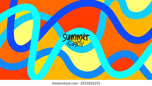 festa de verão. fundo, layout de hd, banner, design de cartaz, modelo de cartão de saudação. ilustração vetorial