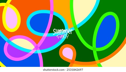 festa de verão. fundo, layout de hd, banner, design de cartaz, modelo de cartão de saudação.