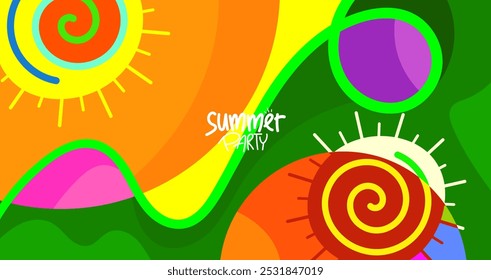 summer party. background, hd layout, banner, poster designs, greeting card template. illustration vector