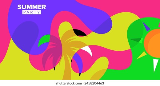 summer party background template design collection