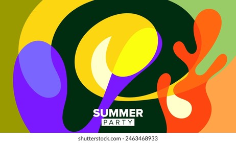 summer party background theme. vector illustration. hd layout, banner, poster, greeting card template design