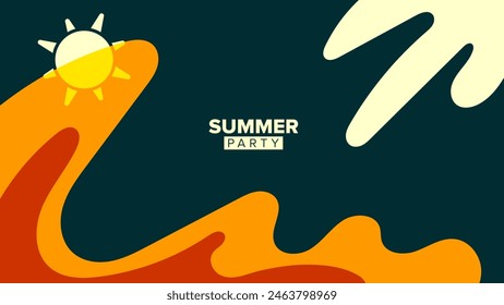 summer party background theme. vector illustration. hd layout, banner, poster, greeting card template design