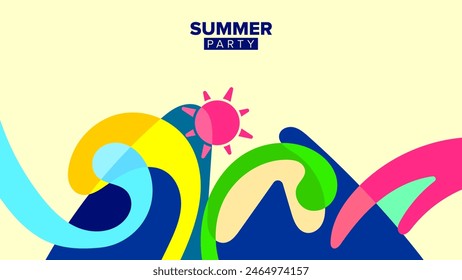 summer party background theme. vector illustration. hd layout, banner, poster, greeting card template design