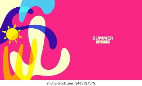 summer party background theme. vector illustration. hd layout, banner, poster, greeting card template design