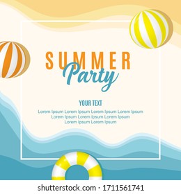 Summer party background vector design