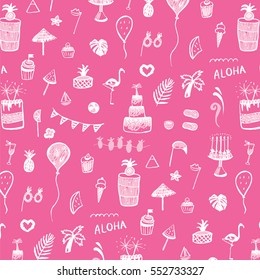 summer party background, vector hand drawing pattern.