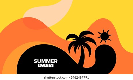 fondo de fiesta de verano. Ilustración vectorial. diseño hd, folleto, cartel, Anuncio, Plantilla de saludo