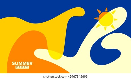 fondo de fiesta de verano. Ilustración vectorial. diseño hd, Anuncio, cartel, diseño de Plantilla de tarjeta de felicitación