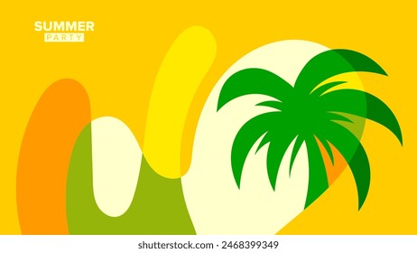 Sommer Party Hintergrund. Vektorillustration. HD-Layout, Banner, Poster, Grußkarte Vorlage Design