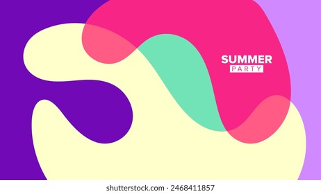 fondo de fiesta de verano. Ilustración vectorial. diseño hd, Anuncio, cartel, diseño de Plantilla de tarjeta de felicitación