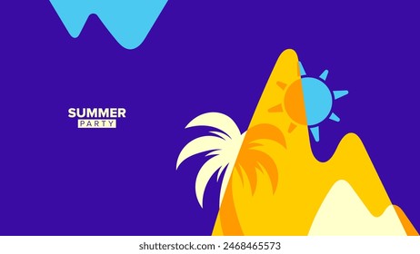 summer party background. vector illustration. hd layout, banner, poster, greeting card template design