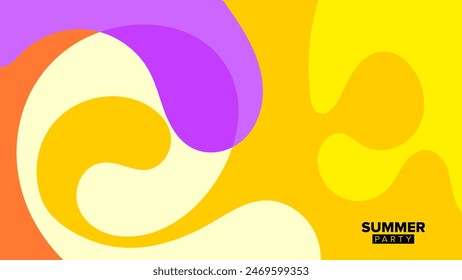 fondo de fiesta de verano. Ilustración vectorial. diseño hd, Anuncio, cartel, diseño de Plantilla de tarjeta de felicitación